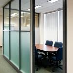 Special glazing treatment provides privacy.