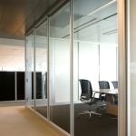 A combination of opaque and translucent glazing finishes provides privacy where it is needed.